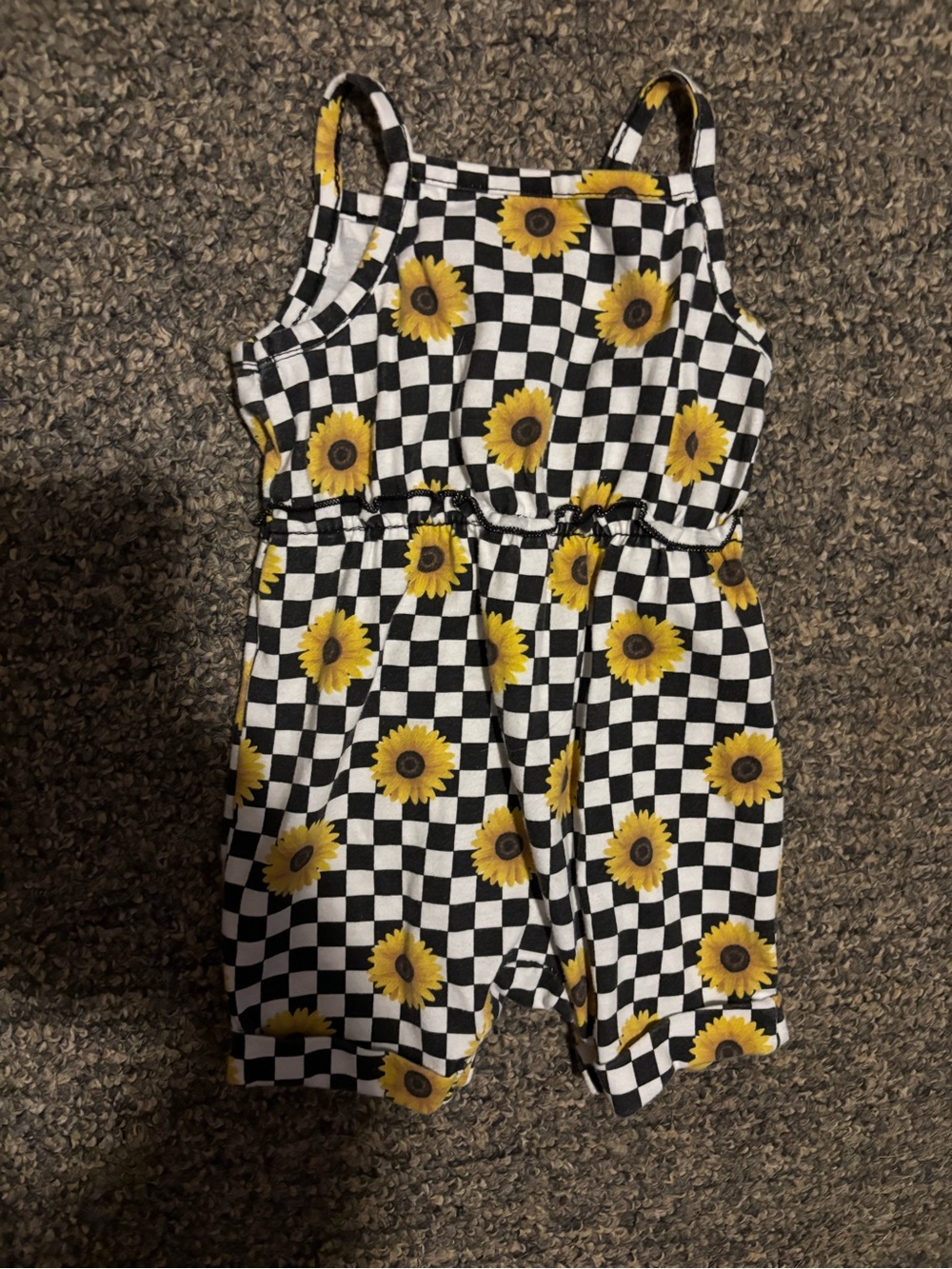 Sunflower Checkerboard Girls' One-Piece Bodysuit